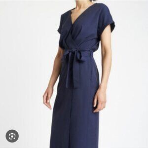 KIT AND ACE | Wrap Dress Navy Sz S